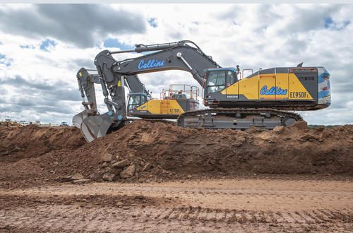 Collins Earthworks Volvo EC950F excavator on an earthworks site