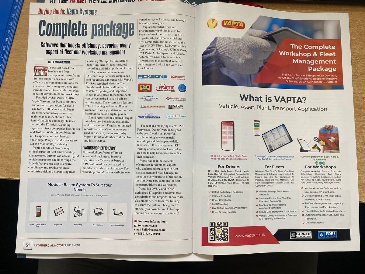 Commercial Motor buying guide feature on VAPTA Systems