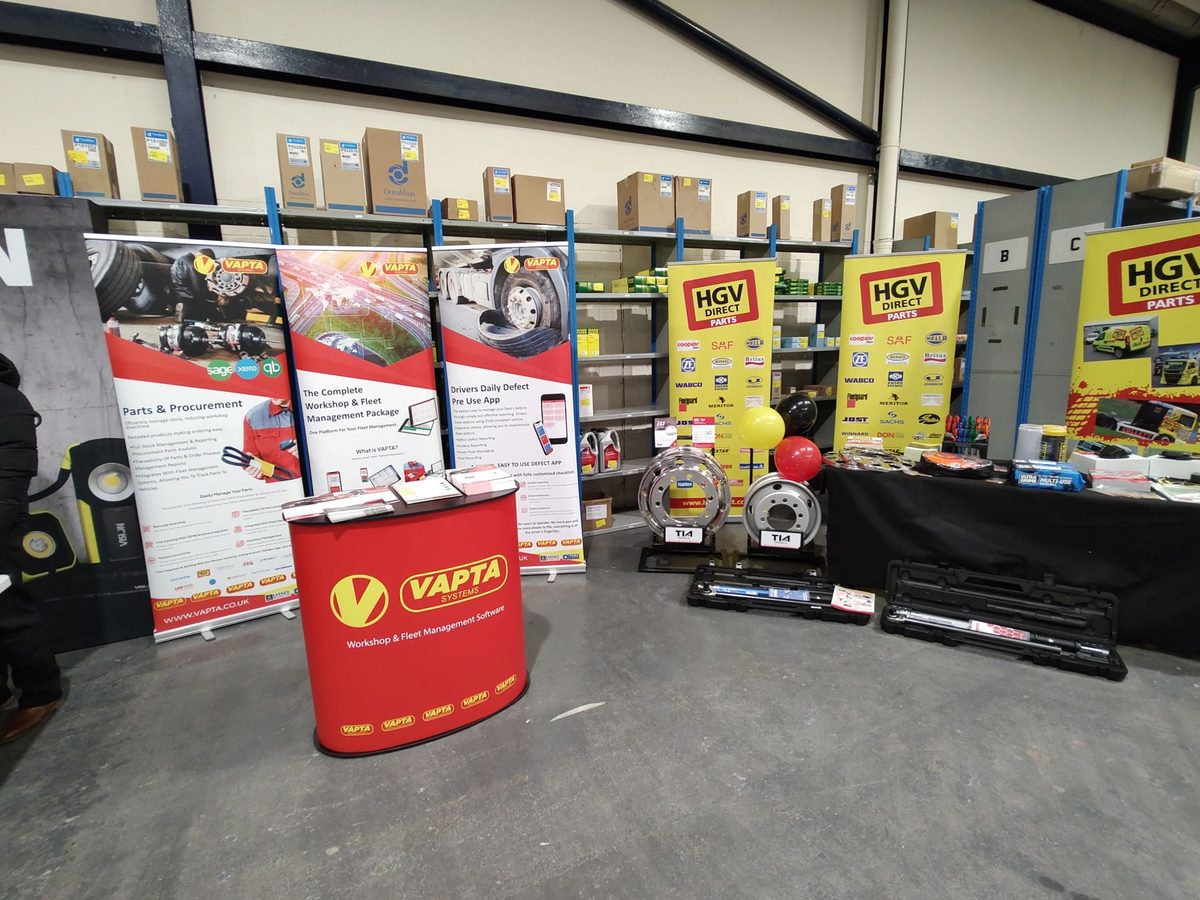 VAPTA stand alongside HGV Direct Parts at a trade event