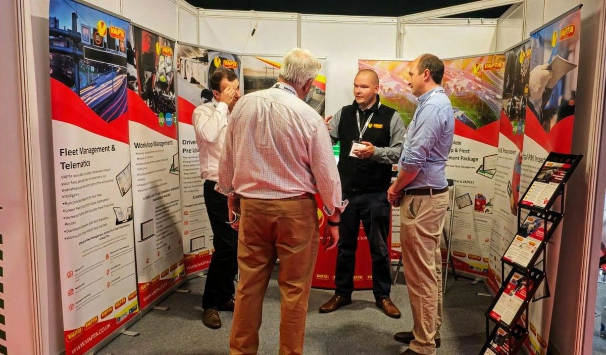 The VAPTA team talking to visitors on the VAPTA stand at Road Transport Expo