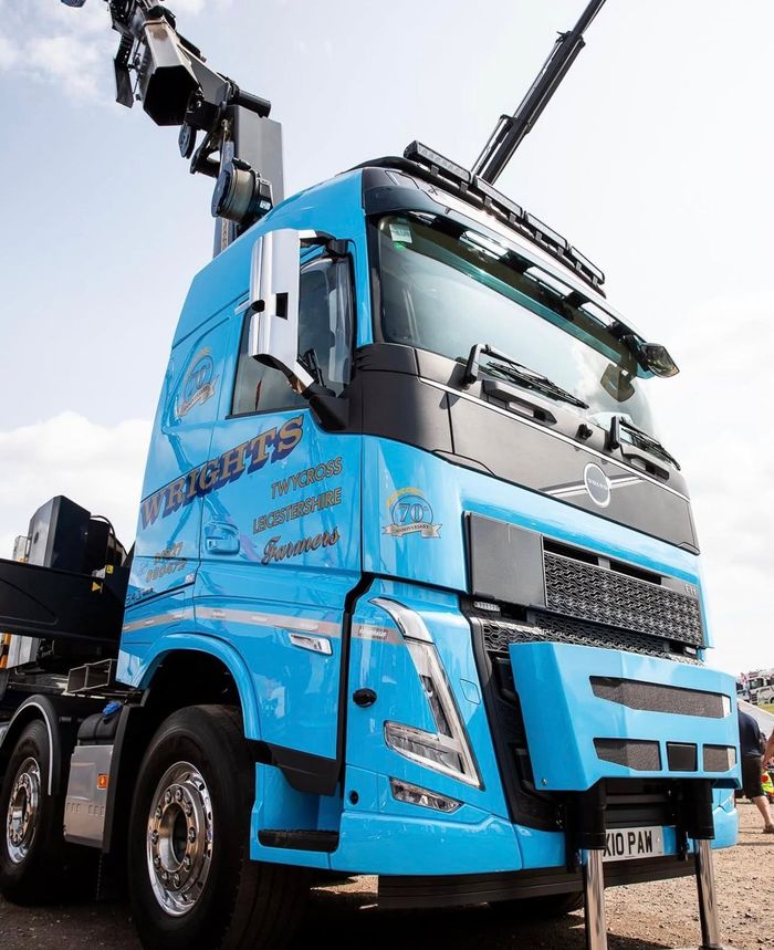 Wrights of Twycross Volvo crane lorry at a show